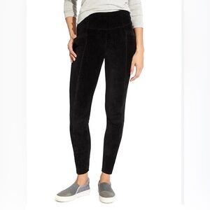 Athleta Cord High Waisted Metro Legging Women’s Large Tall Black Activewear Gym